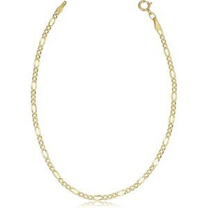 Women Yellow Gold Figaro Link Bracelet Minimalist Jewelry And A Majestic Glow